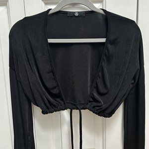 Missguided Long Sleeve Tie Top